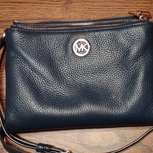 Michael Kors MK Navy leather crossbody bag